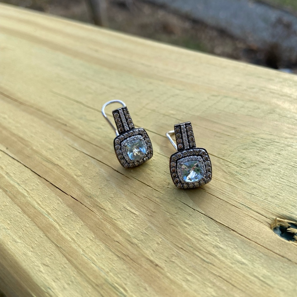 Le Vian Aquamarine and Chocolate Diamonds Earrings